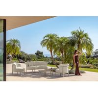 Talenti Salotto James Set Sofa, 2 Poltrone Living e Tavolo Caffé D88 Bianco Beige