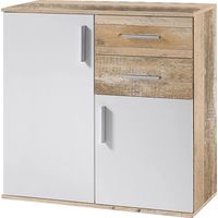 Mobile Madia con Cassetti Ante 2 Ripiani Mobiletto Credenza Cucina Bagno Moderna