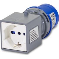 Adattatore industriale spina CEE 2P+T 16A 1 presa Schuko Trivalente Master 24AD1002