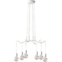 6 flammiger Kronleuchter HABITAT weiß - moderne Spinnenleuchte, Ø 66cm
