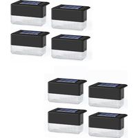 8 Pack Solar Railing LED Lights, Solar Lights Outdoor, Solar Step Light Waterproof Solar Step Light Used for Stairs, Fence, Deck, Garden