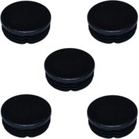 Cyclingcolors – Lot de 5 bouchons de tube rond 32 mm – Plastique polyéthylène – Maintien optimal avec lamelles – Pour tubes ronds meubles noirs
