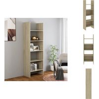 Bibliothèque Chêne sonoma 60x35x180 cm Bois d’ingénierie - Bibliothèque Murale - Bibliothèque Design - Bibliothèque Rustique - Bibliothèque Chêne - Meuble Rangement