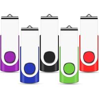 Cle USB - Metalique Rotative 32 Go - Compatible Windows macOS Linux - Pour Ordinateur TV Auto - Lot de 5