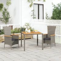Salon de jardin 3 pcs - Mobilier de jardin - Mobilier à dîner de jardin avec coussins Gris Chic-484296