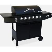 Barbacoa de gas de 7 quemadores con 1 quemador lateral
