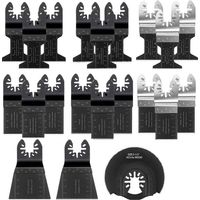 Lama per sega oscillante, kit di utensili multiuso misti da 21 pezzi, con accessori, utensile multiuso oscillante universale a sgancio rapido per tagli generici (nero)