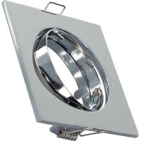 Portafaretto Downlight Quadrato Basculante per Lampadina LED GU10 / GU5.3 Foro Ø 72 mm Cromato