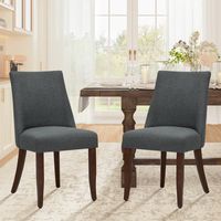 COLAMY Dining Chairs Set of 2 – Upholstered Fabric Side Chairs with Button Tufting, Accent Chairs for Living Room or Kitchen – Gray
