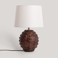 Lámpara de Mesa Madera Samesh II ILUZZIA Blanco