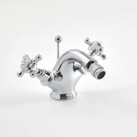 Mélangeur Rétro pour Bidet – Chromé & Blanc – Commandes Croisillons - Elizabeth