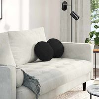 vidaXL Coussins de siège 2 pcs Noir Ø30 x 13 cm tissu