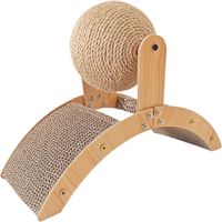 Cat Scratching Board, Kitten Arch Bridge Toy, Sisal Ball with Wooden Base, Durable Furniture Protector for Indoor Activity, Outdoor Play, Keep Pets Engaged, Healthy, Not Bored