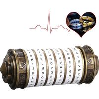 Retro Birthday Valentine Gift Box Cylinder Lockbox Da Vinci Code Alphabet Locks