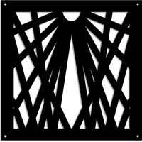 LASER - Panneau ajouré en PVC - Brise-soleil - Couleur : noir - Dimension : 73x73 cm