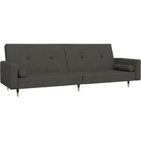 Sofá cama de 2 plazas con dos almohadas terciopelo gris oscuro vidaXL