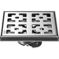 Brushed Square Shower Trap, Stainless Steel Floor Drain with Removable Grate, Hair Strainer, Bathroom Shower Drain, Trap Cover,12 x 12cm