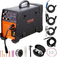 VEVOR MIG/MMA/TIG 3 in 1 Schweißgerät 50–250A Fülldrahtschweißen(0,8 mm & 1 mm) IGBT-Technologie 2,2–12m/min Drahtgeschwindigkeit 5,6 kVA Nenneingangsleistung IP21S Schutzart