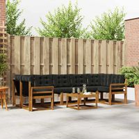 vidaXL Ensemble de canapés d'extérieur 8 pcs Naturel et Noir