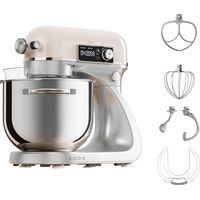 DREAME MX60 Impastatrice Design a Doppio Gancio Brevettato, Motore CC Silenzioso da 800 W e Ciotola da 6 L, Display Digitale Intelligente, 12 Velocite e Numerosi Accessori