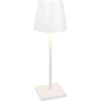 Zafferano Lampada a led da tavolo Poldina L Desk Bianca ricaricabile e dimmerabile con batteria fino a 12 ore