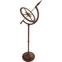 Reloj de sol de hierro fundido, 93 cm de altura.