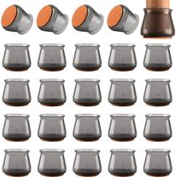Galozzoit – Pack of 24 silicone and felt furniture pads – Scratch protection – 93% noise reduction – Diameter 30-40 mm