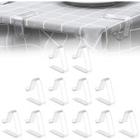 12 PCS Pince à Nappe en Plastique Transparent,Clips de Nappe Transparente,Attache Nappe Multifonctionnelle,Réutilisable Pince Nappe,Adaptées aux Tables de 3,5 à 5 cm d'Épaisseur pour Table Exterieur