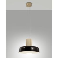 Lampada a Sospensione Lunar LED 26W 3150lm CCT 2700K/3000K/4000K Struttura in Metallo e Vetro Soffiato, Dimmerabile a Step Nero - Lunar