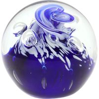 Fermacarte decorativo in vetro blu, elegante accessorio per l'ufficio e la casa, ideale per organizzare documenti e appunti
