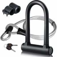 Antivol de vélo en forme de U avec câble antivol flexible et support stable