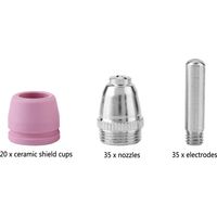 Kit de 90 consommables pour torche de découpe plasma : électrodes, buses et coupelles