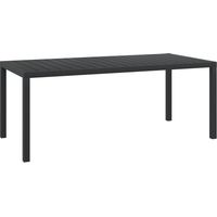 SKM Table de jardin Noir 185 x 90 x 74 cm Aluminium et WPC