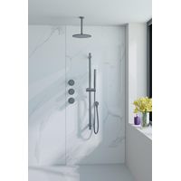 Fortifura Nebbio Ensemble de douche pluie - robinet encastré - élément encastré - barre de douche - flexible de douche en métal - douchette bâton -