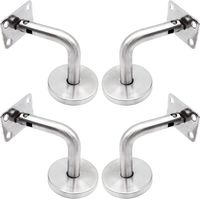 Supports de main courante muraux , support d'escalier en acier inoxydable poli avec base de recouvrement, support mural, garde-corps intérieur, garde-corps de grenier, support de couloir, lot