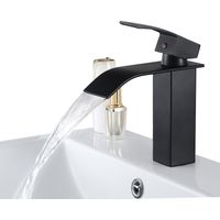 CECIPA NOIR Robinet de Lavabo en Cascade Mitigeur en Laiton pour Salle de Bain Design Moderne