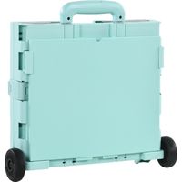 Caddie Supermarché 2 Roues 32 L Poignée Réglable Vert 41,5x32,5x85 cm