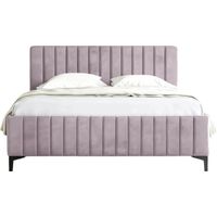 EDEN - Lit coffre tissu velours 160x200cm Rose