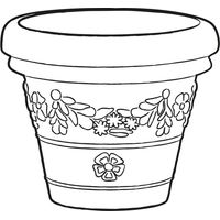 Vaso Ø40x34,6cm in Resina Tulli Festonato Classic 40 Anticato