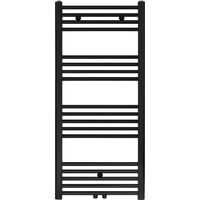 Belrad Badheizkörper Mittelanschluss Schwarz Matt Gebürstet - 1200 x 400 (HxB) - 458W Badheizkörper - Mittelanschluss Schwarz Matt Gebürstet - 1200 x 400 (HxB)-458W
