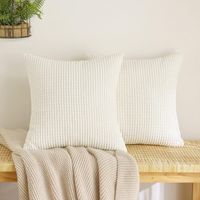 Fodere per cuscini in morbido poliestere con texture granulata, decorative, comode, moderne e resistenti, ideali per divano, camera da letto, soggiorno, bar, balcone. Set da 2 pezzi, 40x40 cm, beige.