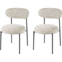 Lot de 2 chaises repas 52x57x81 cm en tissu texturé sable