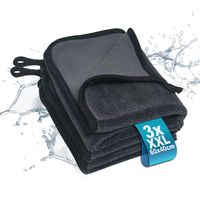 Juego de 3 paños de microfibra para secar el coche, toalla de limpieza de microfibra para cabina de ducha, vehículo, hogar y camping (60 × 40 cm)