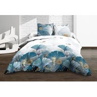 Le linge de Jules Copripiumino 220 x 240 + 2 federe in puro cotone a 57 fili, colore: Blu