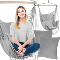 Brasilianischer Boho-Hängesessel mit 2 Kissen, Schaukel-Hängematte XXL, bis 150 kg