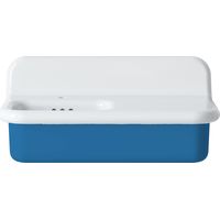 Lavabo retro asimétrico de cerámica de 80 cm - True Colors Lite - Azul cielo