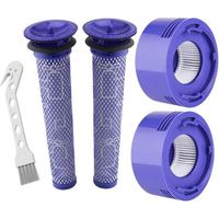 Lemige Lot de 2 pré-filtres et 2 filtres HEPA pour aspirateur Dyson V7, V8 Animal et Absolute sans Fil, comparé à la pièce ‿Pre-Filter 96566101 et Post-Filter 96747801