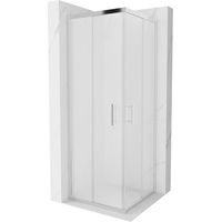 Cabine de douche carrée Silla, paroi de douche 70x70 cm en verre transparent, installation facile, design moderne, Chrome