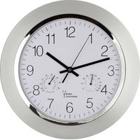 Eurotime 56004 Reloj de pared decorativo plateado 34 cm
