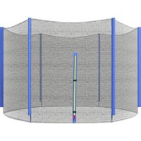 Filet de trampoline rond Ø244 cm anti-UV avec porte à fermeture éclair pour 6 poteaux droits bleu